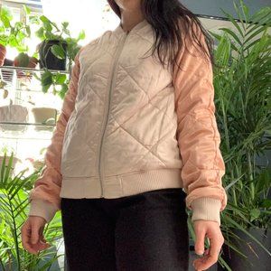 Reversible satin bomber jacket